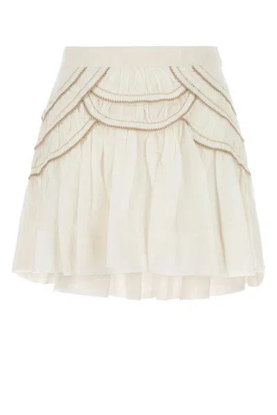 ISABEL MARANT ÉTOILE WHITE COTTON BLEND CEOLA MINI SKIRT