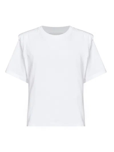 Isabel Marant Étoile White Cotton Jersey Zelitos T-shirt With Shoulder Pads