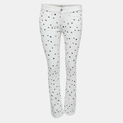 Pre-owned Isabel Marant Étoile White Embroidered Denim Jeans S Waist 30"