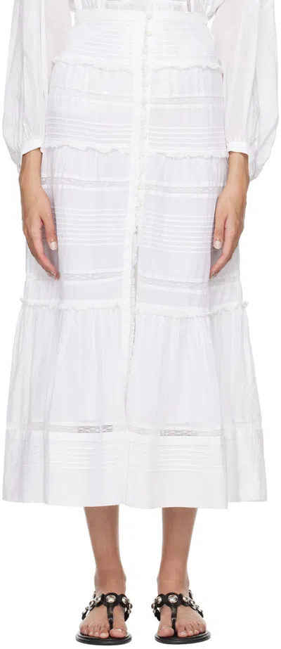 Isabel Marant Étoile White Gihane Maxi Skirt In 20wh White