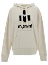 Isabel Marant Étoile Isabel Marant Etoile White Hoodie With Tonal Logo Print In Cotton Blend Woman In Gray