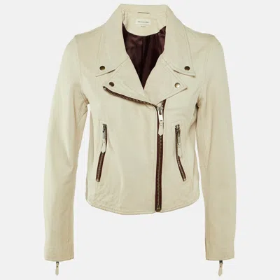 Pre-owned Isabel Marant Étoile White Leather Zip-up Jacket Xs