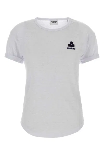 Isabel Marant Étoile White Linen Koldia T-shirt In Gray