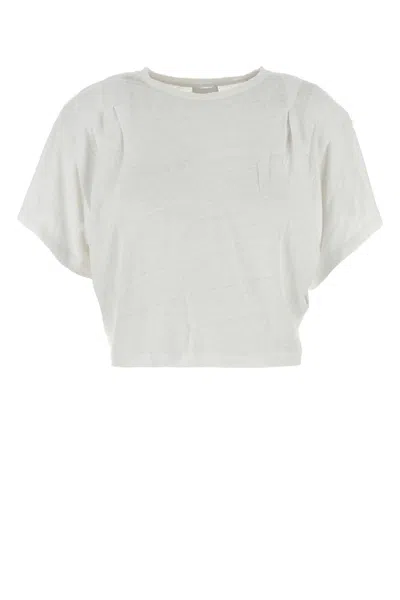 Isabel Marant Étoile White Linen Kyanza T-shirt In Gray