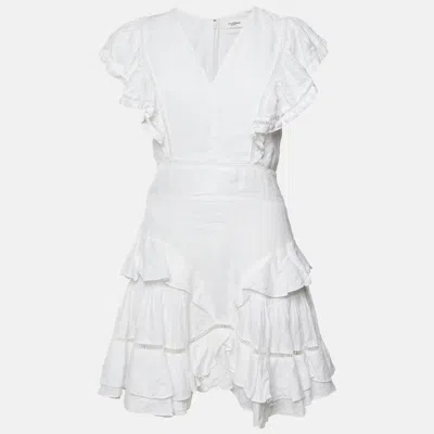 Isabel Marant Étoile White Linen Ruffled Audrey Mini Dress