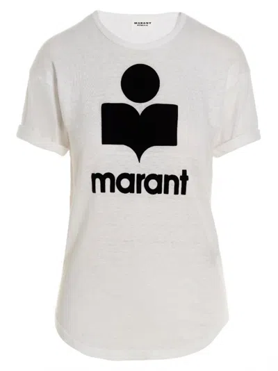 ISABEL MARANT ÉTOILE WOMEN WHITE LOGO PRINT T-SHIRT, XL LUXURY T-SHIRTS FOR WOMEN DARVEYS