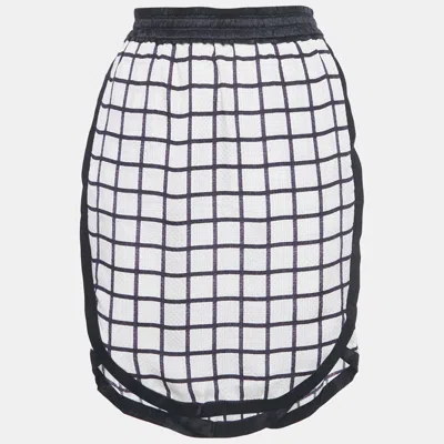 Isabel Marant Etoile White Windowpane Silk Skirt