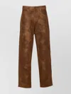 Isabel Marant Étoile Wide Leather Effect Trousers With Multiple Pockets In Brown