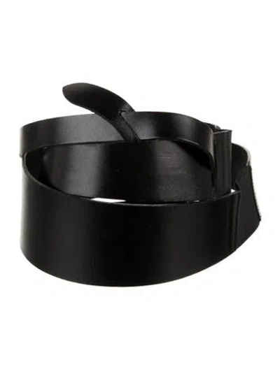 Pre-owned Isabel Marant Étoile Wide Leather Waist Belt In Black