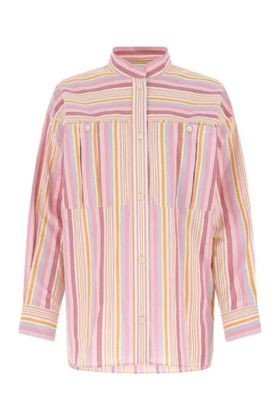 Isabel Marant Étoile Isabel Marant Etoile Woman Embroidered Cotton Taylor Oversize Shirt In Pink