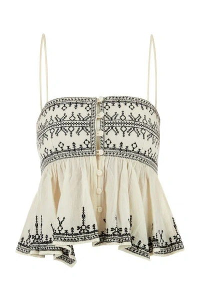 Isabel Marant Étoile Piyae Top In Ecru