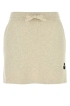 Isabel Marant Étoile Isabel Marant Etoile Melange Cream Stretch Cotton Blend Amaline Mini Skirt In Yellow