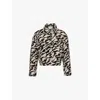 Isabel Marant Étoile Isabel Marant Etoile Womens Black Beige Ferida Cropped Wool-blend Jacket In Black Beige