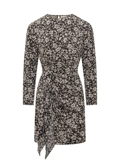 Isabel Marant Étoile Dulce Draped Printed Crepe De Chine Mini Dress In Black