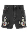 Isabel Marant Étoile Isabel Marant Etoile Women Charcoal Denim Lesia Shorts In Gray