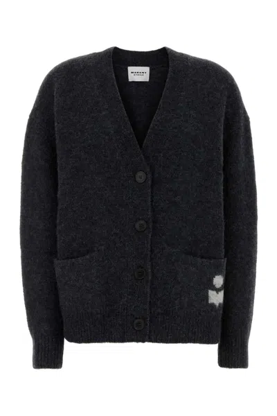 Isabel Marant Étoile Isabel Marant Etoile Women Dark Grey Alpaca Blend Eborah Cardigan In Gray