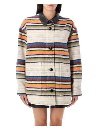ISABEL MARANT ÉTOILE WOMEN'S DAYVI OVERSHIRT COAT | SIZE 38 | 25PMA0367FAC1D02E COLOR 99MU