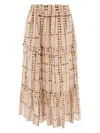 Isabel Marant Étoile Tiered Ruffled Skirts In Printed Lightweight Fabric In Beige