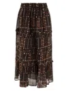 Isabel Marant Étoile Marant Etoile Women Diya Biologic Cotton Skirt With All-over Print In Black