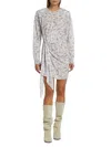 Isabel Marant Étoile Dulce Printed Long Sleeve Mini Dress In Ecru
