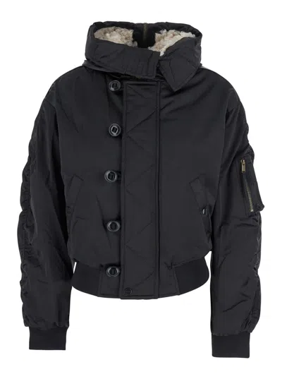 Isabel Marant Étoile Isabel Marant Etoile Women 'elisa' Black Jacket With Hood With Zip And One Zip Pocket On The Sleeve 