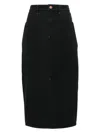 Isabel Marant Étoile Black Flozia Denim Midi Skirt In Fadedblack