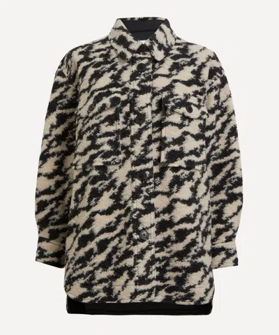 Isabel Marant Étoile Black & Beige Harveli Jacket In Bkbe Black/beige