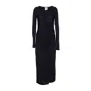 Isabel Marant Étoile Crewneck Long Sleeve Midi Dress With Ruched Detailing In Blue