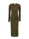 Isabel Marant Étoile Form-fitting Midi Dress With Gathered Side Draping In Green