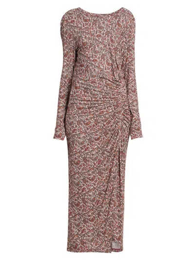 Isabel Marant Étoile Women's Jelina Paisley Stretch-modal Midi-dress In Brown