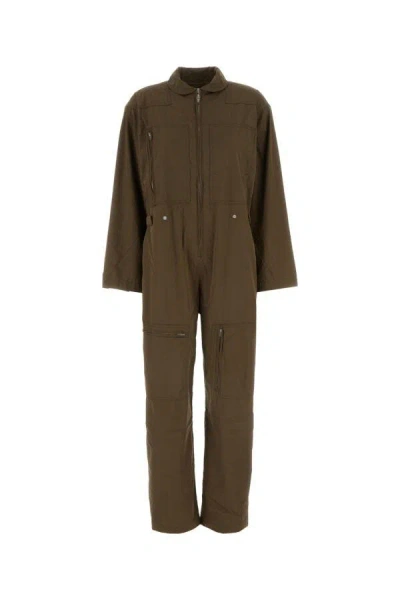 Isabel Marant Étoile Khaki Cotton Blend Rabbia Jumpsuit In Green