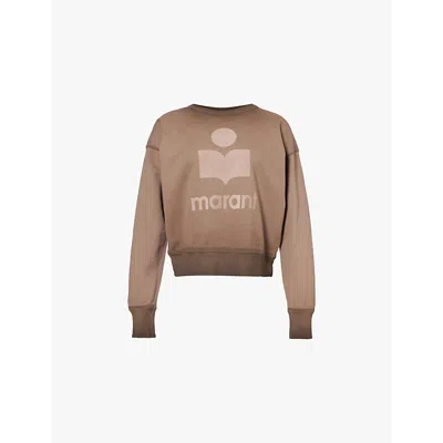 Isabel Marant Étoile Isabel Marant Etoile Womens Khaki Mobyli Logo-print Cotton-jersey Sweatshirt