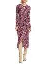 Isabel Marant Étoile Marant Étoile Woman Midi Dress Fuchsia Size 4 Viscose, Elastane In Midnight Pink Multi