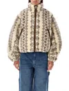 Isabel Marant Étoile Ecru And Brown Mackensy Coat In Ecru Brown