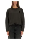 Isabel Marant Étoile Marant Etoile Margo Logo Cotton Crewneck Sweatshirt In Black