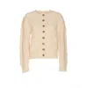 Isabel Marant Étoile Isabel Marant Etoile Lace-knit Cardigan With Button Details In Neutral