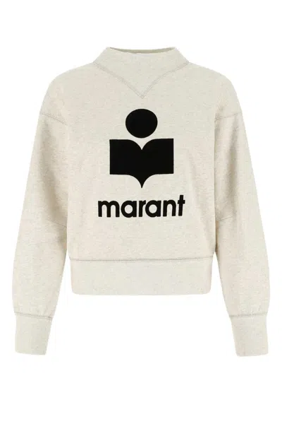 ISABEL MARANT ÉTOILE ISABEL MARANT ETOILE WOMEN MELANGE SAND COTTON BLEND MOBY SWEATSHIRT