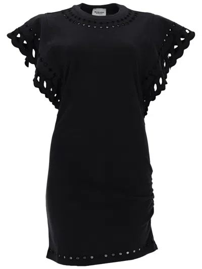 Isabel Marant Étoile Erisa Ruffled Floral-print Organic Cotton Cami In Black