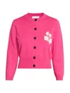 Isabel Marant Étoile Women's Newton Logo Cotton & Wool-blend Cardigan In Orchid