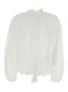 Isabel Marant Étoile Polly Lace And Cotton Blouse In White
