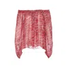Isabel Marant Étoile Off-the-shoulder Printed Top Lightweight Fabric In Pink