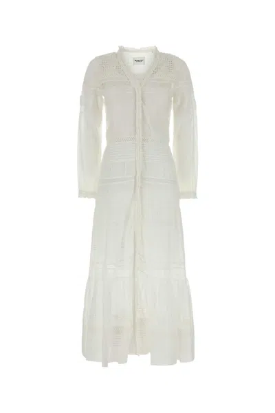 Isabel Marant Étoile Isabel Marant Etoile White Cotton Daniva Dress In Black
