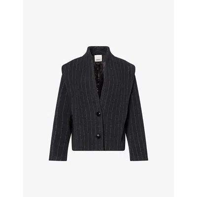 Isabel Marant Étoile Womens Anthracite Dyogo Striped Wool-blend Blazer In Black
