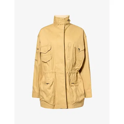 Isabel Marant Étoile Womens Beige Isane Zip-pocket Cotton Parka Jacket In Gray