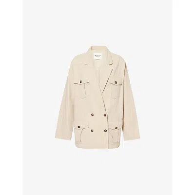 Isabel Marant Étoile Womens Beige Nevala Notch-lapels Cotton And Linen Jacket In Neutral