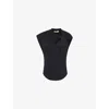 Isabel Marant Étoile Womens Nayda Asymmetrical Cotton-jersey T-shirt Black In Black