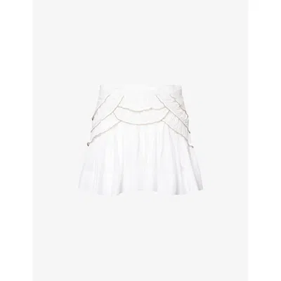 Isabel Marant Étoile Womens White Ceola Cotton-blend Mini Skirt