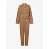 Isabel Marant Étoile Womens Khaki Dahona Cotton-poplin Jumpsuit In Brown