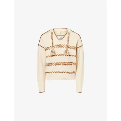 Isabel Marant Étoile Womens Isabel Marant Etoile Romera Embroidered Wool-blend Hoodie In Neutral
