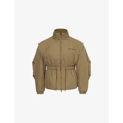 Isabel Marant Étoile Womens High-neck Detachable-sleeve Padded Shell Jacket Khaki